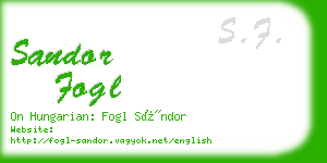 sandor fogl business card